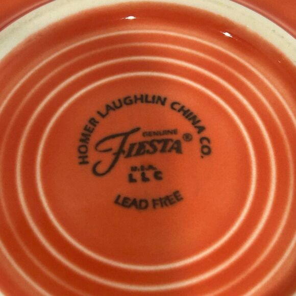 Homer Laughlin China Fiestaware Cups and Saucers Set of 4 Color Persimmon - Picture 6 of 12